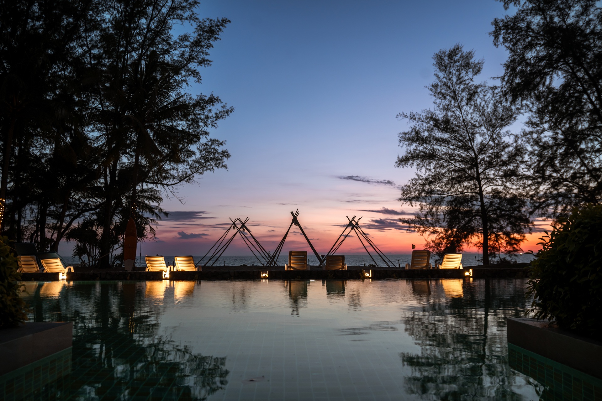 Sun Set View at Estella Mai Khao Beach Resort in Phuket