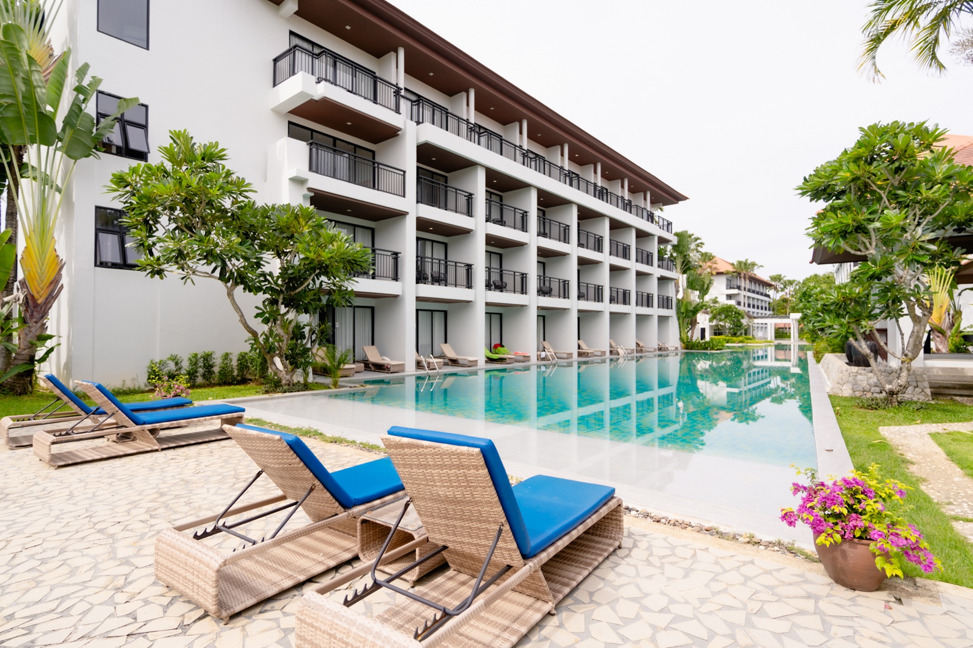 Pool view at Estella Mai Khao Beach Resort in Phuket